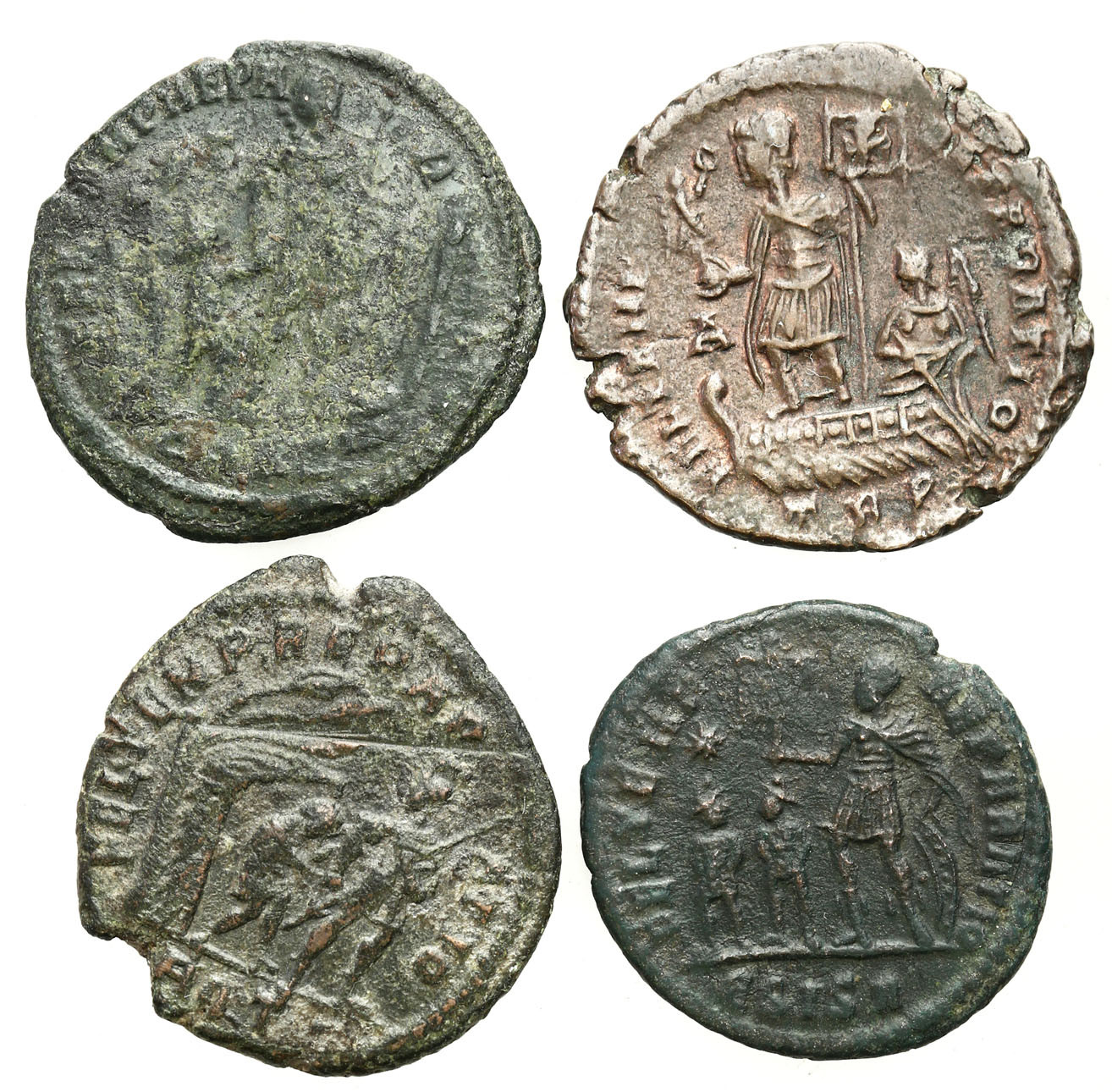 Cesarstwo Rzymskie, Lot 4 sztuk Majorin, Konstans 337 -350 n.e.
